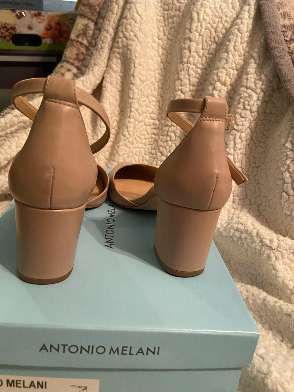 ANTONIO MELANI Pink Marble Block Heel Ankle Strap Pumps - Picture 7 of 16